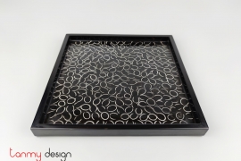 Black square lacquer tray 26cm